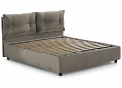 Letto piazza e mezza Arieta, con materasso Cm 120x190 incluso, Tortora
