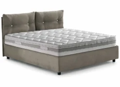 Letto piazza e mezza Arieta, con materasso Cm 120x190 incluso, Tortora