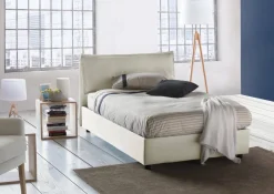 Letto piazza e mezza Arnaldo, adatto per materasso Cm 120x200, Beige