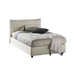 Letto piazza e mezza Arnaldo, adatto per materasso Cm 120x200, Beige