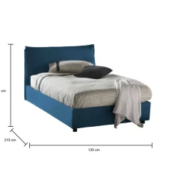Letto piazza e mezza Arnaldo, adatto per materasso Cm 120x200, Blu