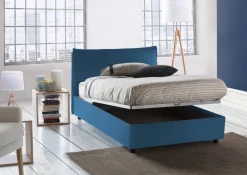 Letto piazza e mezza Arnaldo, adatto per materasso Cm 120x200, Blu