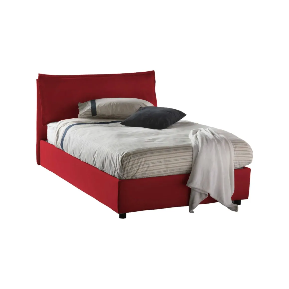 Letto piazza e mezza Arnaldo, adatto per materasso Cm 120x200, Rosso