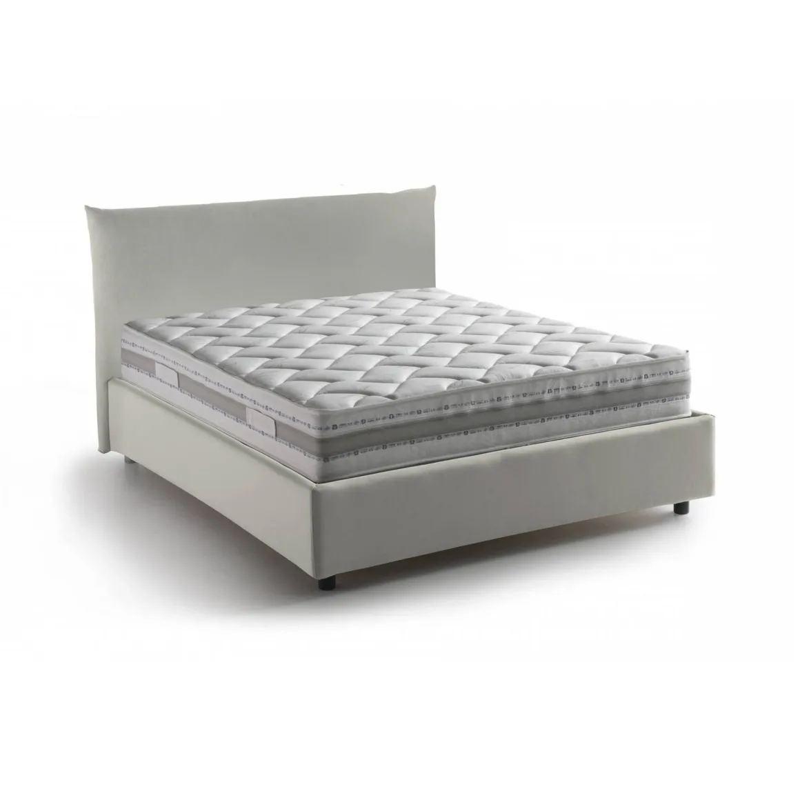 Letto piazza e mezza Arpaise, con materasso Cm 120x190 incluso, Beige
