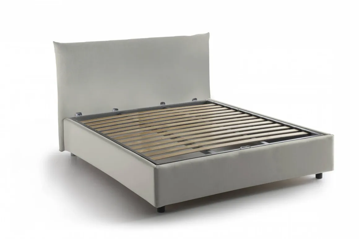 Letto piazza e mezza Arpaise, con materasso Cm 120x190 incluso, Beige