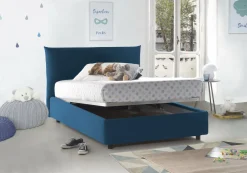Letti Piazza E Mezza|Letti Contenitore > Dmora Letto piazza e mezza Arpaise, con materasso Cm 120x190 incluso, Grigio