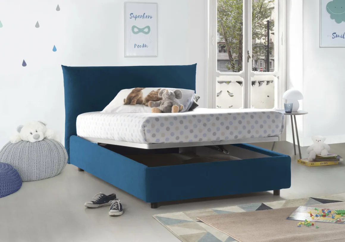 Letti Piazza E Mezza|Letti Contenitore > Dmora Letto piazza e mezza Arpaise, con materasso Cm 120x190 incluso, Grigio