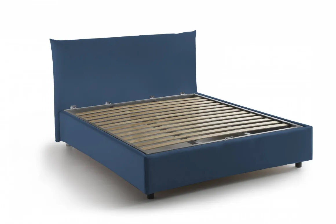 Letti Piazza E Mezza|Letti Contenitore > Dmora Letto piazza e mezza Arpaise, con materasso Cm 120x190 incluso, Grigio