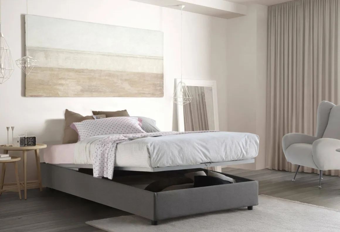 Letti Piazza E Mezza|Letti Contenitore > Dmora Letto piazza e mezza Asid, adatto per materasso Cm 120x190, Rosso