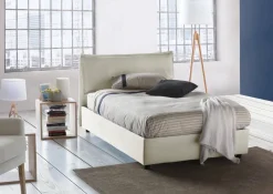 Letti Piazza E Mezza|Letti Contenitore > Dmora Letto piazza e mezza Asso, adatto per materasso Cm 120x190, Beige