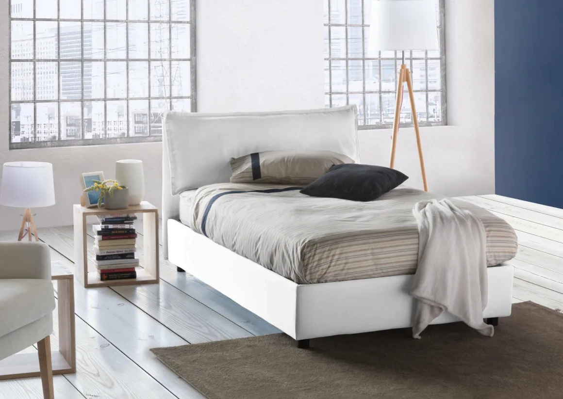 Letti Piazza E Mezza|Letti Contenitore > Dmora Letto piazza e mezza Asso, adatto per materasso Cm 120x190, Blu
