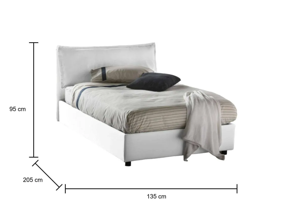 Letti Piazza E Mezza|Letti Contenitore > Dmora Letto piazza e mezza Asso, adatto per materasso Cm 120x190, Blu