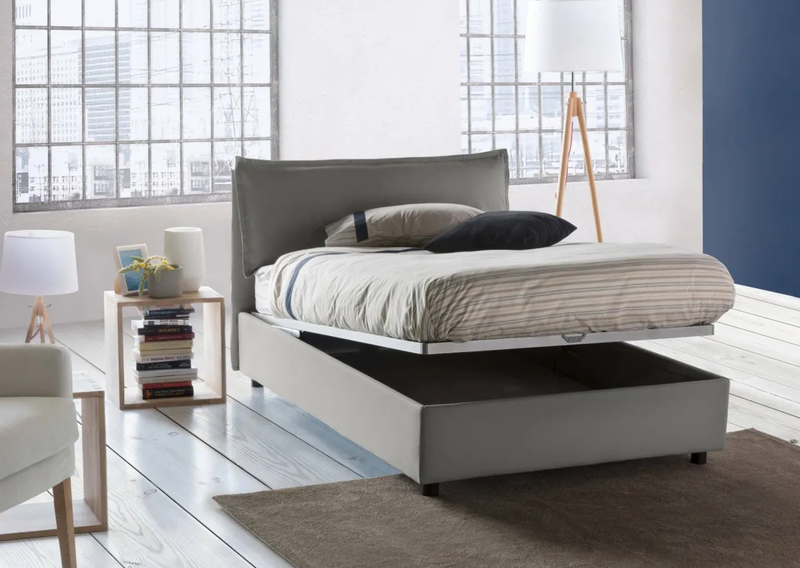 Letti Piazza E Mezza|Letti Contenitore > Dmora Letto piazza e mezza Asso, adatto per materasso Cm 120x190, Rosso