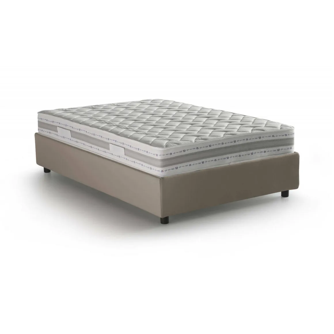 Letto piazza e mezza Atar, con materasso Cm 120x190 incluso, Tortora