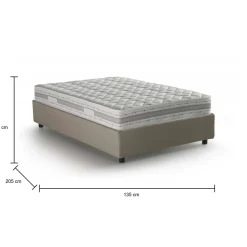 Letto piazza e mezza Atar, con materasso Cm 120x190 incluso, Tortora