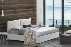 Letti Piazza E Mezza|Letti Contenitore > Dmora Letto piazza e mezza Bacio, con materasso Cm 120x190 incluso, Bianco