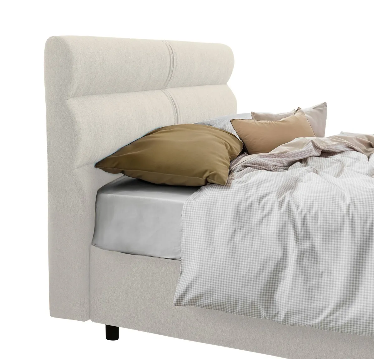 Letti Piazza E Mezza|Letti Piazza E Mezza > Dmora Letto Piazza e Mezza Materasso Incluso Sfoderabile, Contenitore Made in Italy - Brinzio Beige