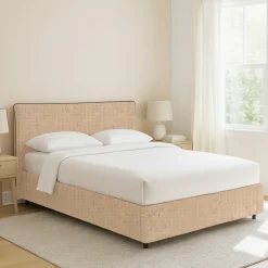 Letto Piazza e Mezza Beige Sfoderabile Contenitore, Dimensione Materasso 120x190 cm - Cirie