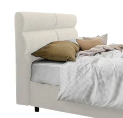 Letto Piazza e Mezza Beige Sfoderabile Contenitore, Dimensione Materasso 120x190 cm Made in Italy - Brivio