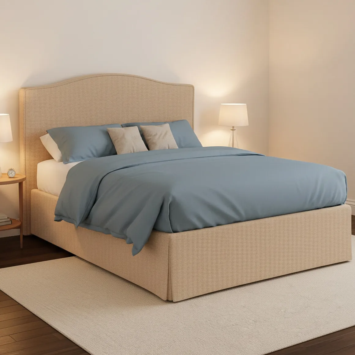 Letto Piazza e Mezza Beige Sfoderabile Contenitore, Dimensione Materasso 120x200 cm - Pogno