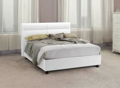 Letto Piazza e Mezza Bianco Sfoderabile Contenitore, Dimensione Materasso 120x200 cm Made in Italy - Briona