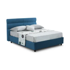 Letti Piazza E Mezza|Letti Piazza E Mezza > Dmora Letto Piazza e Mezza Materasso Incluso Sfoderabile, Contenitore Made in Italy - Brinzio Blu