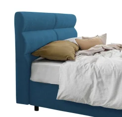Letto Piazza e Mezza blu Materasso Incluso Sfoderabile, Contenitore Made in Italy - Briosco