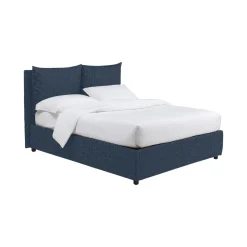 Letto Piazza e Mezza blu Sfoderabile Contenitore, Dimensione Materasso 120x190 cm - Erchie