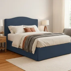 Letto Piazza e Mezza blu Sfoderabile Contenitore, Dimensione Materasso 120x190 cm - Lavagna