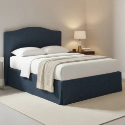 Letto Piazza e Mezza blu Sfoderabile Contenitore, Dimensione Materasso 120x200 cm - Pogno