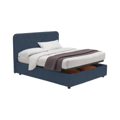 Letto Piazza e Mezza blu Sfoderabile Contenitore, Dimensione Materasso 120x200 cm - Rezzago