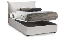 Letti Piazza E Mezza|Letti Contenitore > Dmora Letto piazza e mezza Cistus, con materasso Cm 120x190 incluso, Bianco