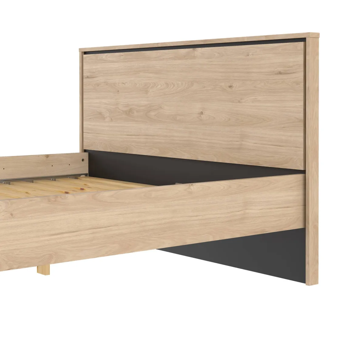 Letto piazza e mezza Elida, 206x153 h91 cm, Rovere