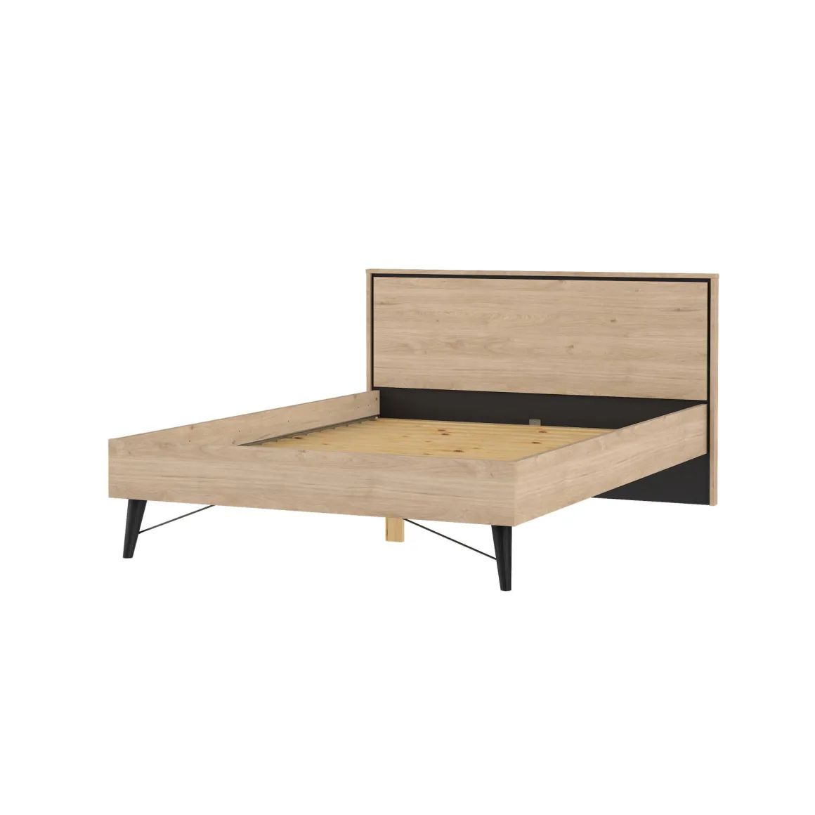 Letto piazza e mezza Elida, 206x153 h91 cm, Rovere