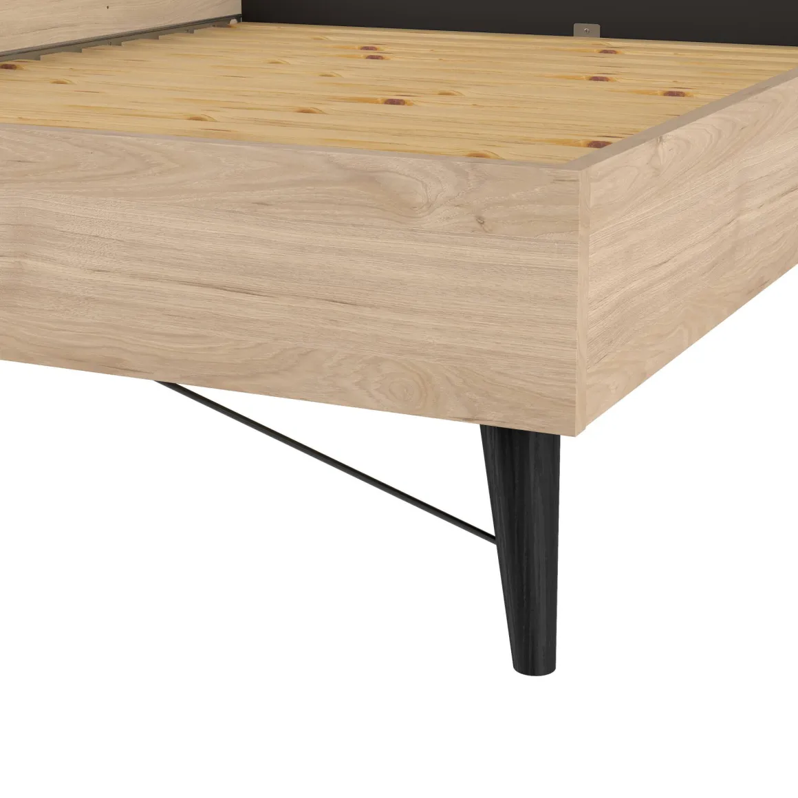 Letto piazza e mezza Elida, 206x153 h91 cm, Rovere