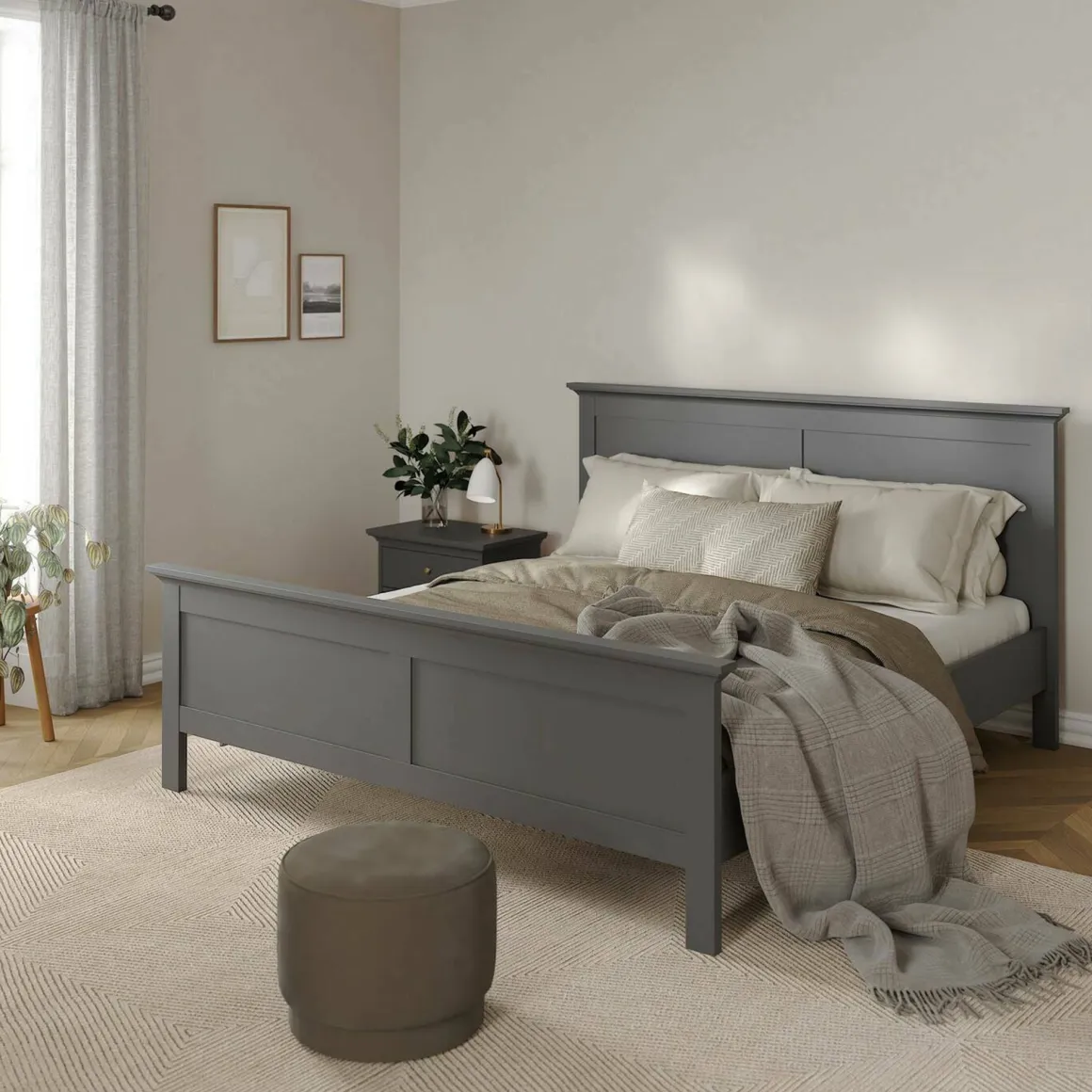 Letto piazza e mezza Faxai, 179x211 h110 cm, Grigio