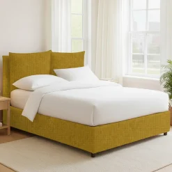 Letti Piazza E Mezza|Letti Piazza E Mezza > Dmora Letto Piazza e Mezza Sfoderabile Contenitore, Dimensione Materasso 120x200 cm - Marmora Giallo Ocra
