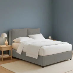 Letto Piazza e Mezza Grigio Cenere Sfoderabile Contenitore, Dimensione Materasso 120x190 cm - Erchie
