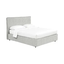Letto Piazza e Mezza Grigio Chiaro Sfoderabile Contenitore, Dimensione Materasso 120x190 cm - Cirie