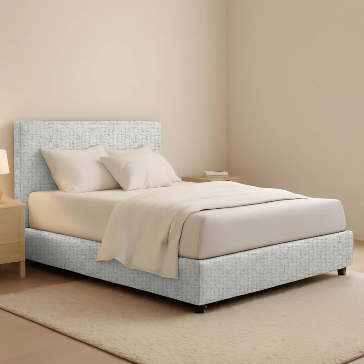 Letti Piazza E Mezza|Letti Piazza E Mezza > Dmora Letto Piazza e Mezza Sfoderabile Contenitore, Dimensione Materasso 120x200 cm - Concesio Grigio Chiaro