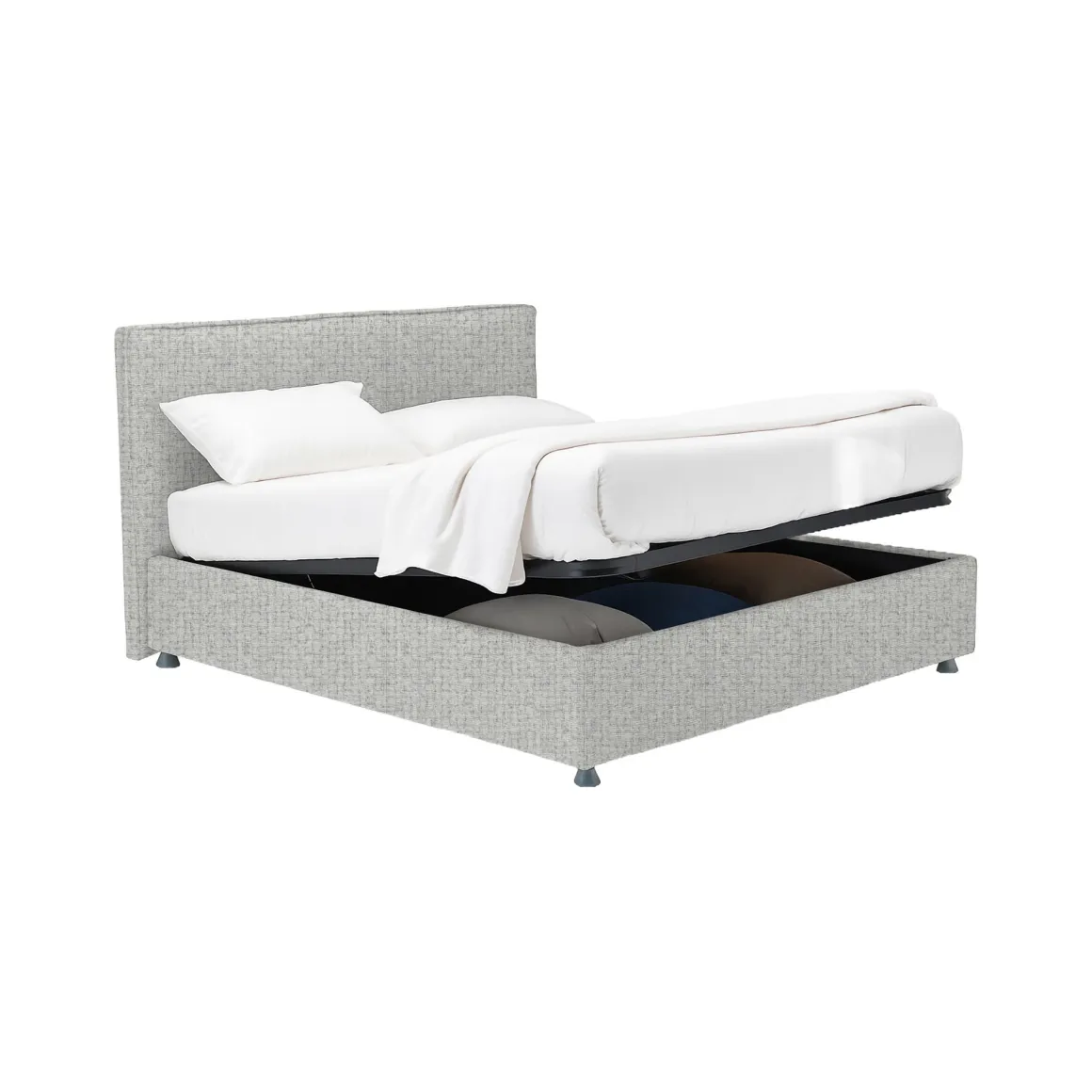 Letti Piazza E Mezza|Letti Piazza E Mezza > Dmora Letto Piazza e Mezza Sfoderabile Contenitore, Dimensione Materasso 120x200 cm - Concesio Grigio Chiaro