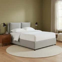 Letto Piazza e Mezza Grigio Chiaro Sfoderabile Contenitore, Dimensione Materasso 120x200 cm - Diamante