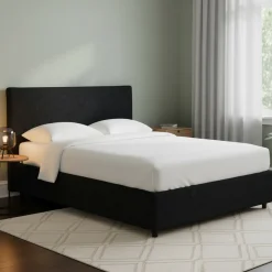 Letto Piazza e Mezza Grigio Scuro Sfoderabile Contenitore, Dimensione Materasso 120x190 cm - Cirie