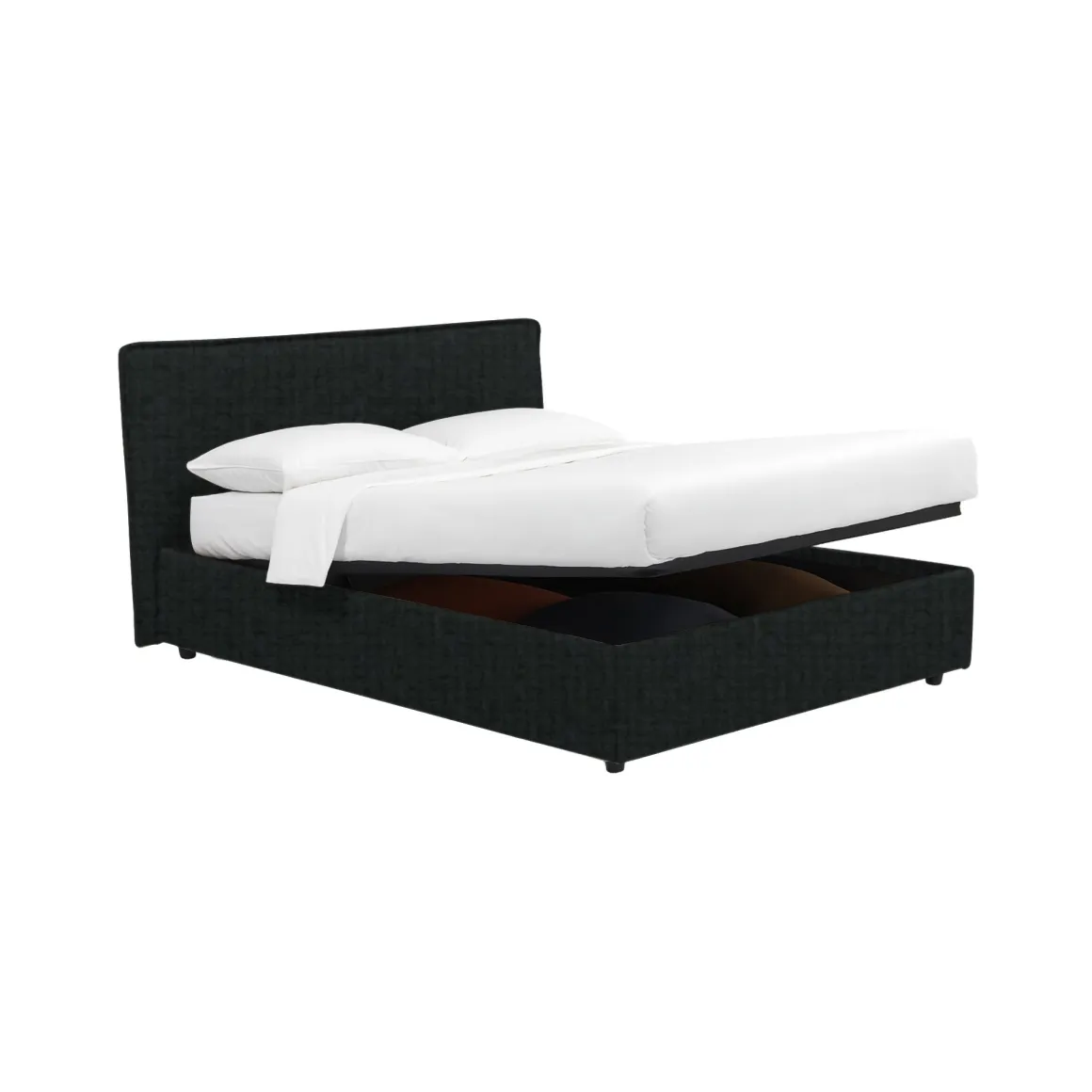 Letto Piazza e Mezza Grigio Scuro Sfoderabile Contenitore, Dimensione Materasso 120x190 cm - Cirie