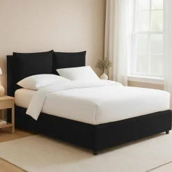 Letto Piazza e Mezza Grigio Scuro Sfoderabile Contenitore, Dimensione Materasso 120x190 cm - Erchie