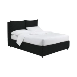 Letto Piazza e Mezza Grigio Scuro Sfoderabile Contenitore, Dimensione Materasso 120x190 cm - Erchie
