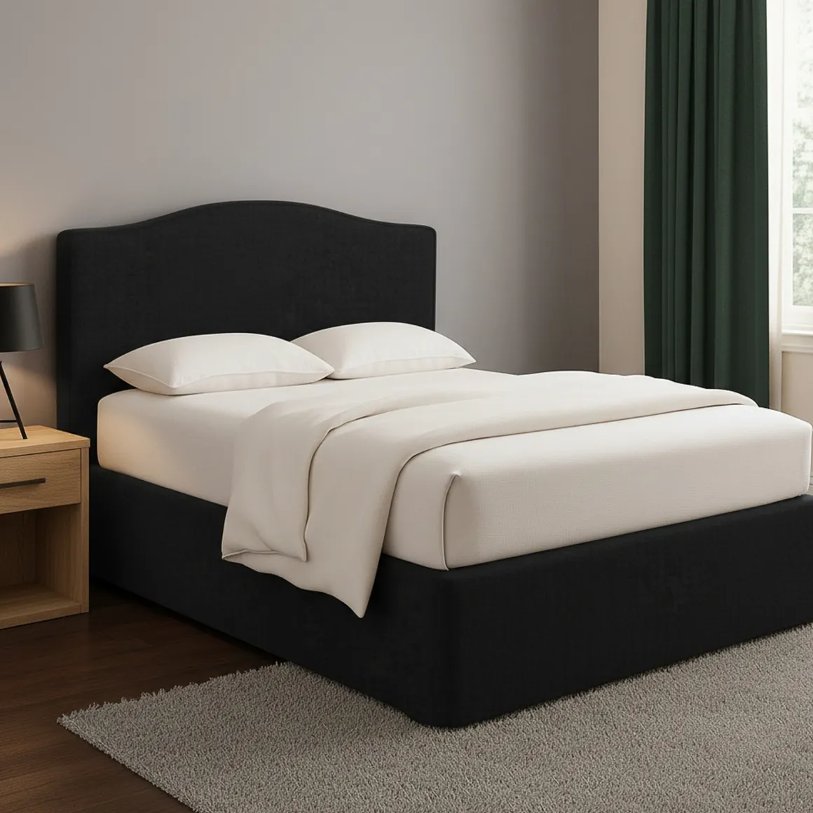Letti Piazza E Mezza|Letti Piazza E Mezza > Dmora Letto Piazza e Mezza Sfoderabile Contenitore, Dimensione Materasso 120x190 cm - Medolago Grigio Scuro
