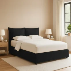Letto Piazza e Mezza Grigio Scuro Sfoderabile Contenitore, Dimensione Materasso 120x190 cm - Rabbi