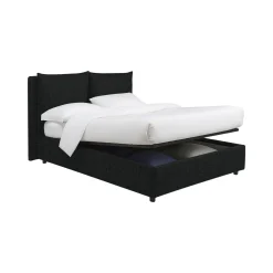 Letto Piazza e Mezza Grigio Scuro Sfoderabile Contenitore, Dimensione Materasso 120x200 cm - Diamante