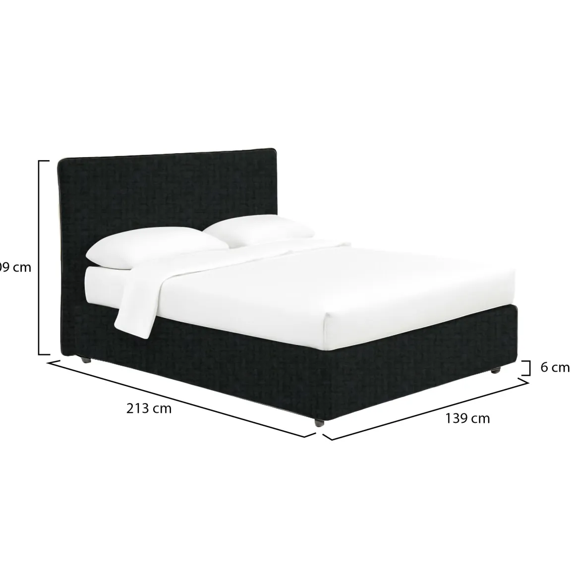 Letto Piazza e Mezza Grigio Scuro Sfoderabile Contenitore, Dimensione Materasso 120x200 cm - Silandro